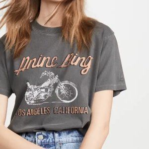 Anine Bing Lili Gun Powder Motorcycle T-Shirt